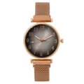 Elegante orologio da donna al quarzo con cinturino in maglia oro rosa e quadrante - Oro rosa