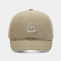 Classic khaki cotton baseball cap featuring minimalist white elephant embroidery on the front - Adjustable / Khaki