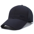 Dunkelblaue atmungsaktive Mesh-Baseballkappe für Herren mit DRPS-3D-Stickerei und Schirm - Verstellbar / Marineblau