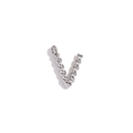 Minimalist silver twist rope texture V-letter pendant in stainless steel for women - Steel-Letter V