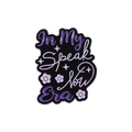 Spilla in smalto nero e viola con scritta In My Speak Now Era e motivi di fiori e stelle - Stile Speak Now Era (QHXZ2168)