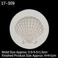 White silicone seashell mold for fondant and crafts measuring 5.5 by 5.5 cm - No. 2 Shell / Gray