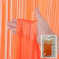 Rideau à franges en aluminium laser orange pour décoration de fête avec emballage de détail - 1*2 Mètres / Orange macaron