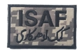Tactical ISAF embroidery patch with digital camouflage pattern and black border - ISAF (ACU Camo)