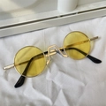 Retro round sunglasses with gold metal frame and transparent yellow lenses for women - Medium Round Gold Frame Yellow Lens