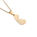 Minimalist gold titanium steel necklace with a pregnant woman silhouette and heart pendant - Pregnant Woman Silhouette (CX-SN0001ST)