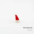 Miniature red and white knitted Christmas hat with pompom for DIY crafts 8x4cm - 1 Piece / Pointed Hat