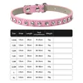Halsband für Hunde und Katzen aus rosa Leder mit Strass und Größentabelle - 1.0XS (1.0cm*30cm) / Rosa