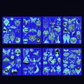 Fluorescent UV temporary tattoo set with 8 sheets of animal and space patterns - 8 Pcs Set Fluorescent BY001-008