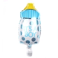 Blue baby bottle foil balloon with It's A Boy text for baby shower party decoration - Mini Blue Milk Bottle