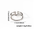 Silver-finish fishtail titanium steel ring with layered twisted texture and 1.1cm height - Tyr0450 / Adjustable Open