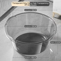 Grande bassine bébé en plastique gris transparent, diamètre 56cm et hauteur de 22,5cm - Très grand / Gris Transparent