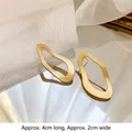 Matte gouden geometrische kreukoorbellen met 925 zilveren naald voor dames - Onregelmatige Ronde Schijf (5#)