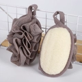 8x12cm Grey Edged Loofah Mesh Bath Scrubber