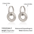 Dettagli su dimensioni e peso di questi orecchini a cerchio in acciaio inossidabile da 2,5 cm - Stile a Doppio Giro (YYE025344-P) / Argento