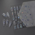 Detail of holographic nail art stickers with vintage stained glass tulip patterns - Retro Stained Glass Style (CO-249)