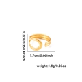 Detail view of gold geometric woven ring with measurements 1.7cm and weight 1.8g - Double Streamline (#0264)