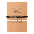 Braccialetti codice Morse per coppie in corda intrecciata bianca e nera con targhetta - Codice Morse I Love You(ZJ13448)