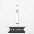 Universal replacement zipper pull in polished silver long rectangle shape for bags - Long Rectangular - Silver