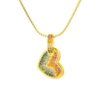 Collier cœur plaqué or avec pendentif en zircone cubique arc-en-ciel micro-pavé - Coeur Dégradé Arc-en-ciel - Chaîne Box