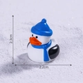 Miniature penguin resin figurine with blue hat and scarf for DIY micro landscapes - Blue Hat Christmas Duck
