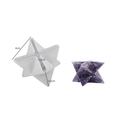 Merkaba star silicone mold for resin with dimensions 4x3.6cm and purple stone example - 4cm Merkaba Star