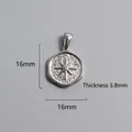 Detail view of silver octagonal star pendant with 16mm diameter and 3.8mm thickness - Hammered Octagram Pendant (P00069S)