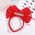 Kerst rode lovertjes hoofdband met strik en HO HO HO decoratie, afmeting 21x19cm - Rode Strik