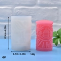 Detail of Christmas themed cylindrical silicone mold with pagoda relief and dimensions - Pagoda Temple Relief Style (4)