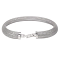 Detail of silver mesh bracelet with a fold-over clasp made of durable stainless steel - YS787 16mm Steel Color Necklace