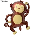 Detailed view of monkey foil balloon 73x66cm for animal themed party decoration - Special-shaped Monkey