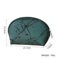 Schelpvormige make-uptas met marmerpatroon, 21,7cm lengte, weegt slechts 88g - Schelpvormig (X-194) / Donkergroen