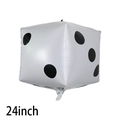 Inflatable 24 inch white dice balloon with black dots for casino party decoration - 24 Inch White Dice