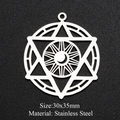 30x35mm stainless steel hollow geometric star and moon charm pendant for DIY jewelry - Silver Celestial Sun Moon Star (30x35mm)