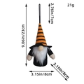 Gnomo di Halloween senza volto a strisce arancioni con dimensioni 23x8cm - Giallo