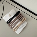 Set of four matte hollow hair clips in coffee shades displayed on a card - 8-Shape Style / Set of 4