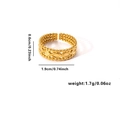 Detail view of adjustable gold-plated heart ring with 0.6cm height and 1.9cm diameter - Adjustable Open / Beaded Hollow Leaf Style (TYGR0154) / Gold