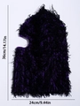 Purple and black knitted balaclava mask with measurements 36x24cm on white background - One Size / Dark Purple
