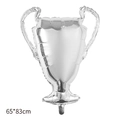 Silver trophy foil balloon for sports theme parties, measuring 65x83cm in size - Silver Trophy