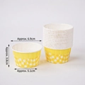 Set of 100 yellow and white checkered paper cupcake liners for baking decorations - Yellow Checkered Cupcake Liners (100 Pcs)