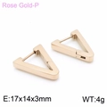Orecchini a cerchio geometrici a triangolo in acciaio inossidabile oro rosa - Oro rosa