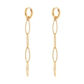 Minimalistische lange 18K vergoldete Edelstahl Gliederketten Ohrringe für Frauen - Gold
