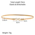 Cintura a catena elastica in metallo dorato per donna con elegante fibbia a incrocio - 639 Stile di design del nodo incrociato / 639 Oro