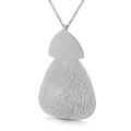 Minimalist silver titanium steel double layered geometric pendant with hammered texture - Steel Color Double Layer Geometric Hammered Pendant (KP35572-C)