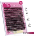 DIY cluster lash extensions in natural 40P set with 10-16mm length variant - 40P Single Box