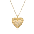 Nahaufnahme der herzförmigen Halskette mit Goldbeschichtung und Zirkonia-Steinen - Herz Strass Stil (2099YH)