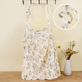 Floral cotton nursing cover with adjustable metal D-rings in vintage cream flower print - Floral Print with Metal Buckle