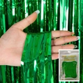 Rideau à franges vertes métallisées pour décoration de fond de fête festive - 1*2 Mètres / Vert foncé brillant
