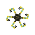 DIY transformable mechanical fidget spinner in yellow and blue with metal balls - Luminous Yellow Blue