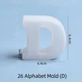 Siliconen mal letter D voor hars, hoogte 6,4 cm en dikte 2,2 cm voor DIY-werk - Letter D